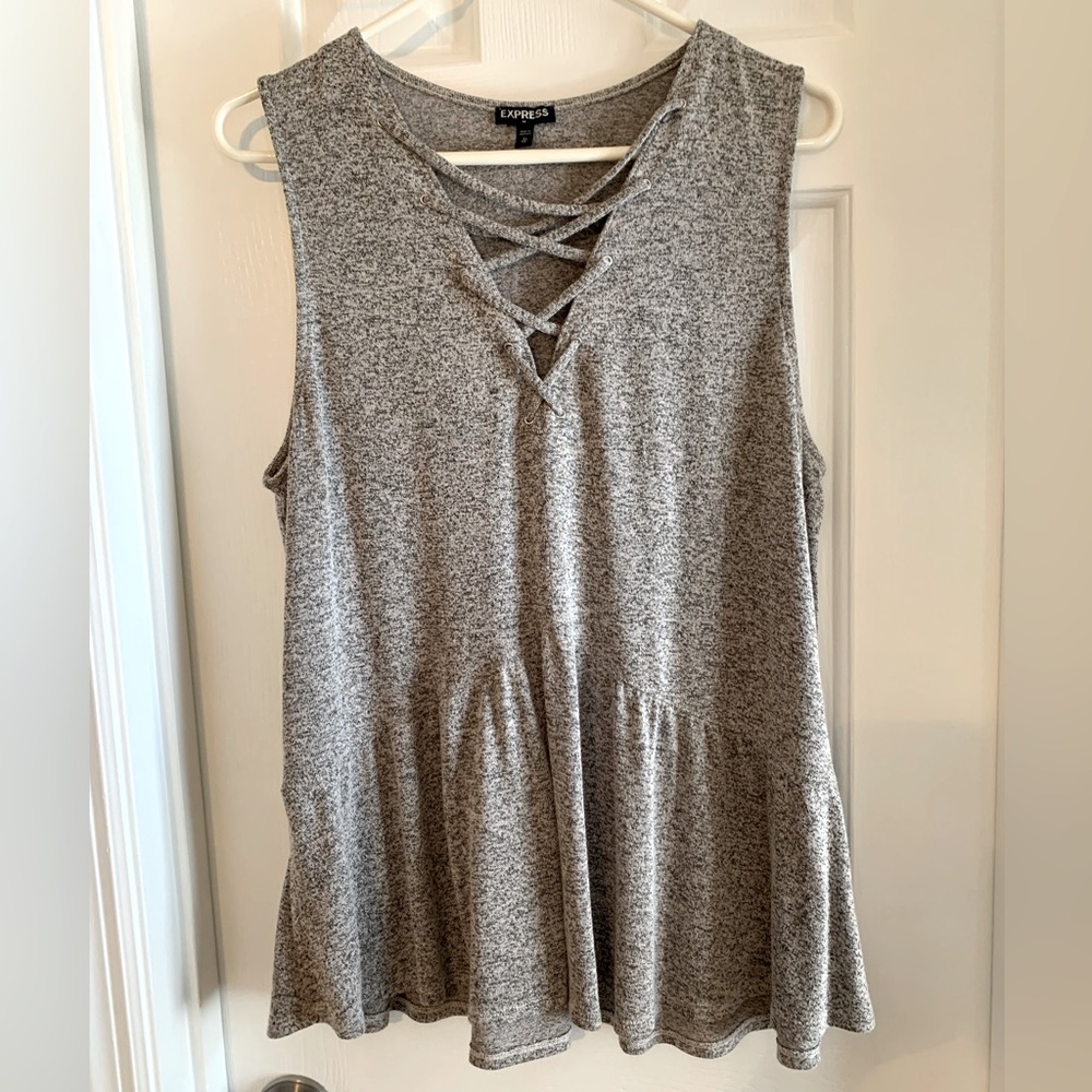 Express green and grey shirt.